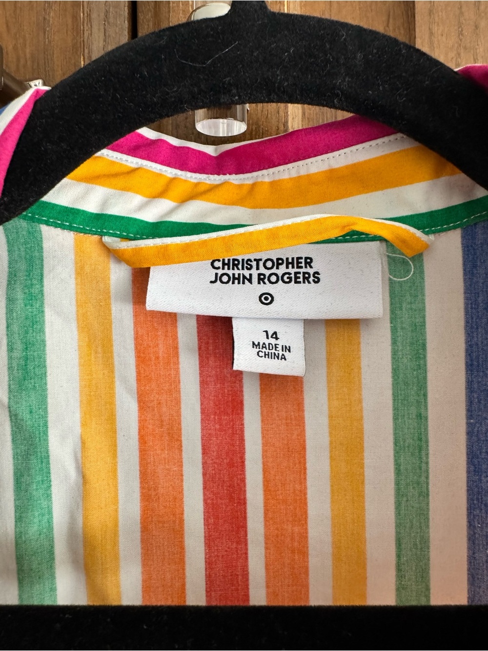 Christopher John Rogers x Target Rainbow Striped Button-Front Shirt Dress - Picture 4 of 4